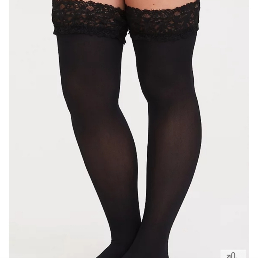 🆕 BLACK LACE THIGH HIGH TIGHTS